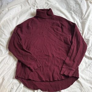 Everlane Maroon Turtleneck Top
